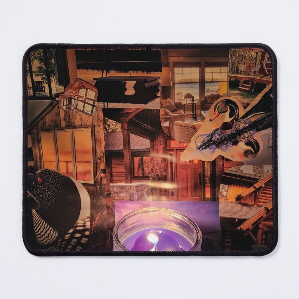 Item preview, Lake Cabin - ACTUALLY Hand Made Collage with Candle Glow designed and sold by Where Troubles Melt Like Lemon Drops.