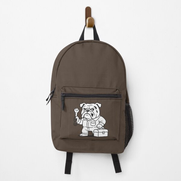 Item preview, "Mechanic Bulldog – Cute Cartoon Dog with Toolbox Sticker" fix man handyman designed and sold by Kissudesign.