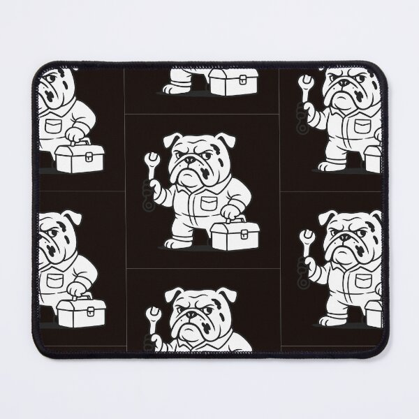 Item preview, "Mechanic Bulldog – Cute Cartoon Dog with Toolbox Sticker" fix man handyman designed and sold by Kissudesign.