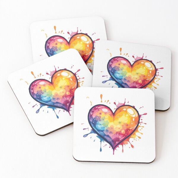 Item preview, Rainbow Splash Heart – Vibrant Watercolor Design designed and sold by Marcu Ioachim.