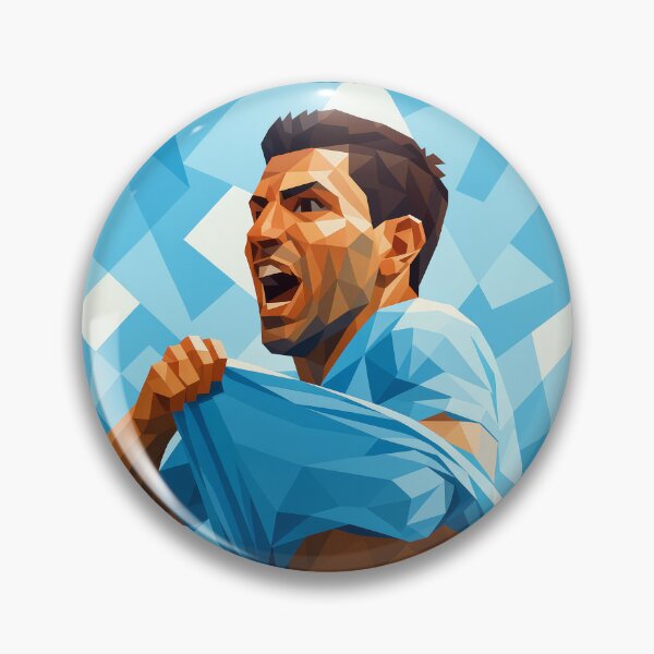 Item preview, Sergio Aguero Football Legend Low Poly Vector Art designed and sold by kakarikihill.