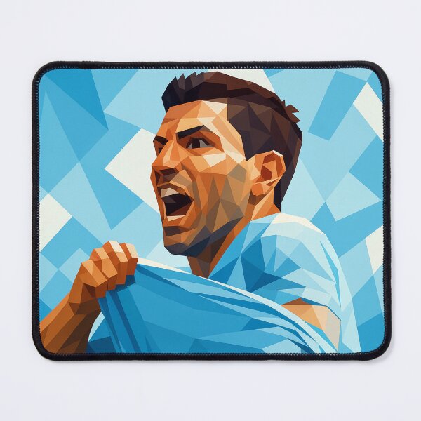 Item preview, Sergio Aguero Football Legend Low Poly Vector Art designed and sold by kakarikihill.