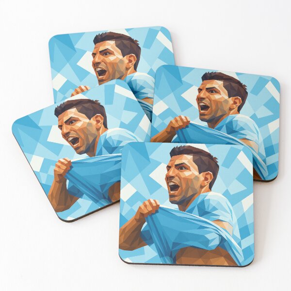 Item preview, Sergio Aguero Football Legend Low Poly Vector Art designed and sold by kakarikihill.