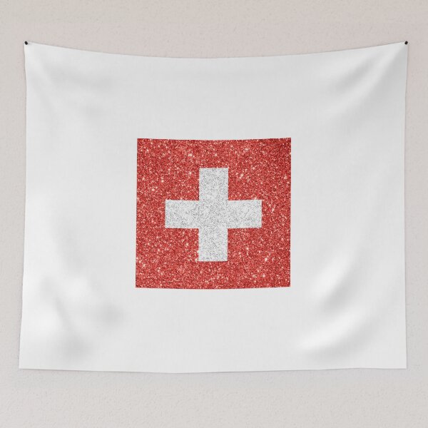 Item preview, switzerland glitter flag designed and sold by designsbysamantha.