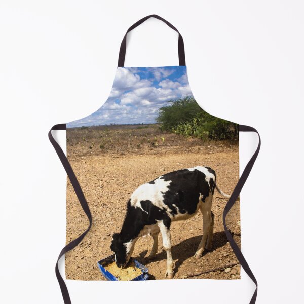 Item preview, Dutch cow eating feed in a dry region designed and sold by felipequeiroz.