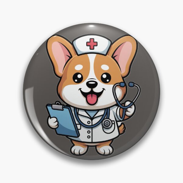 Item preview, "Corgi Nurse – Cute Cartoon Dog Doctor Sticker Medical dog" designed and sold by Kissudesign.