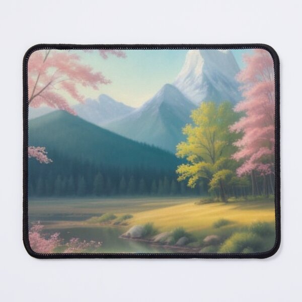 Item preview, Tranquil Spring Landscape with Cherry Blossoms and Snowy Mountains designed and sold by Uniquely Yours.