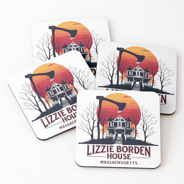 Item preview, Lizzie Borden House Retro Art – Murder Mystery Sunset Illustration | Spooky Haunted House Decor designed and sold by LoliDesignShop.