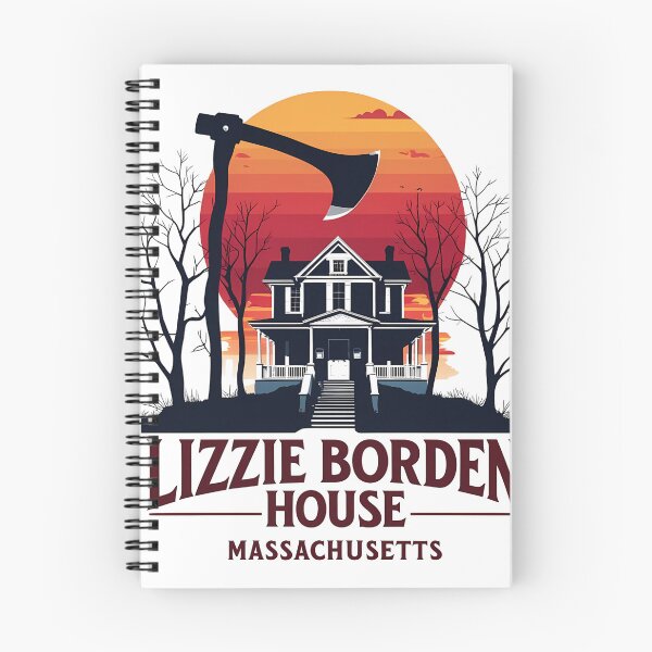Item preview, Lizzie Borden House Retro Art – Murder Mystery Sunset Illustration | Spooky Haunted House Decor designed and sold by LoliDesignShop.