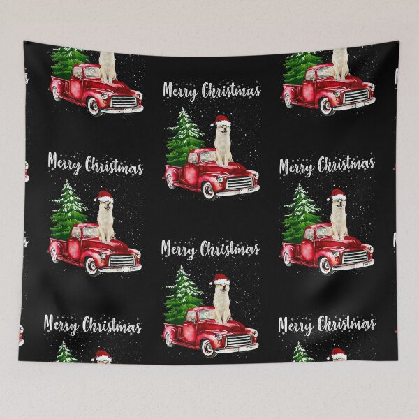 Item preview, Akita Inu Riding Red Truck Merry Christmas Dog Lover  designed and sold by mcinnesstore.