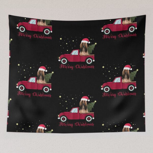 Item preview, Afghan Hound Christmas Truck Tree Dog designed and sold by mcinnesstore.