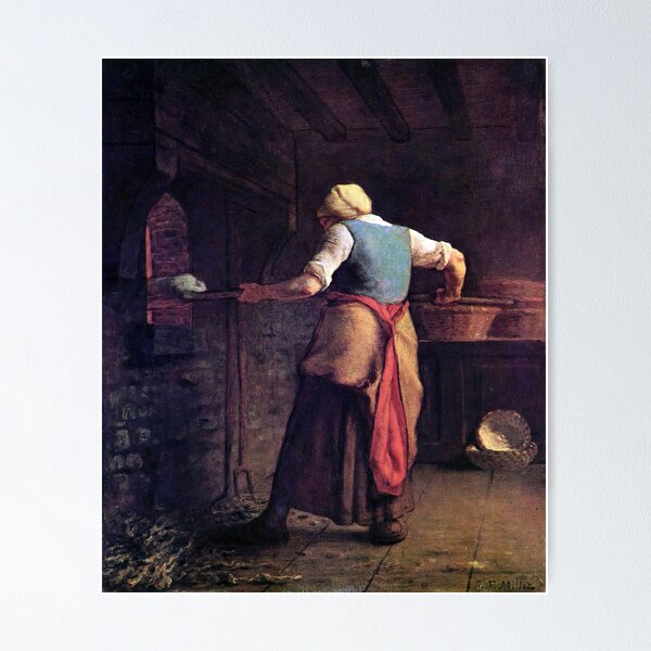 Item preview, Woman Baking Bread (1854) by Jean François Millet designed and sold by tarotstarostina.