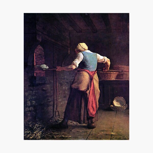 Item preview, Woman Baking Bread (1854) by Jean François Millet designed and sold by tarotstarostina.