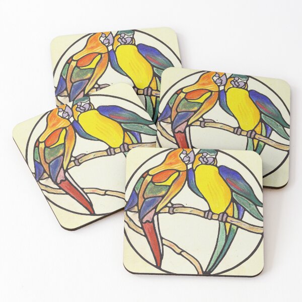Item preview, Parakeet and Blossoms – Meiji Graphic Design designed and sold by tohnoyou.
