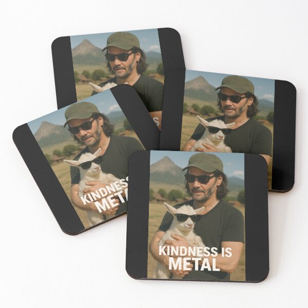 Item preview, Keanu Reaves hugging a goat with glasses designed and sold by CactusShop963.