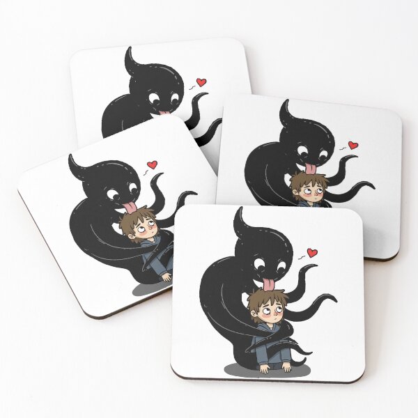 Item preview, Cute Creepy Shadow Monster Hugging Boy – Dark Humor Cartoon Art designed and sold by -DEEWOLF-.