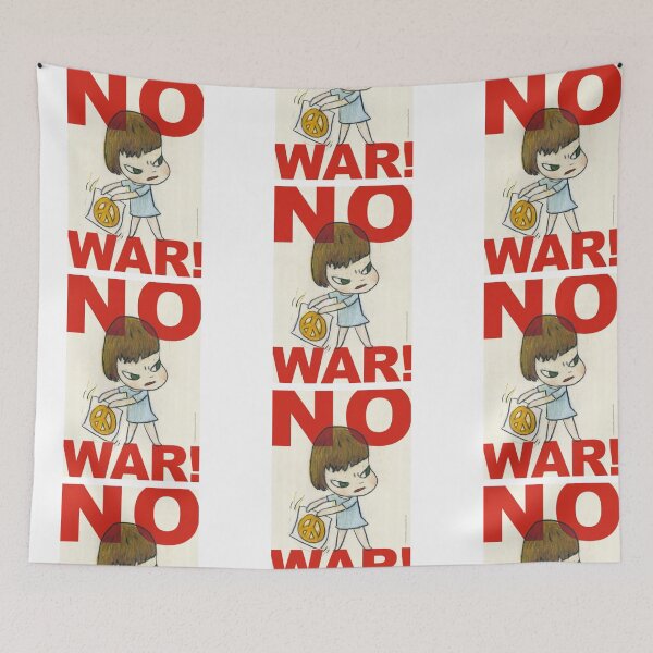 Item preview, Copy of yoshitomo Nara art NO WAR peace sign - nara Yoshitomo nara  phone case - sticker - poster - pin designed and sold by Marchelle C.