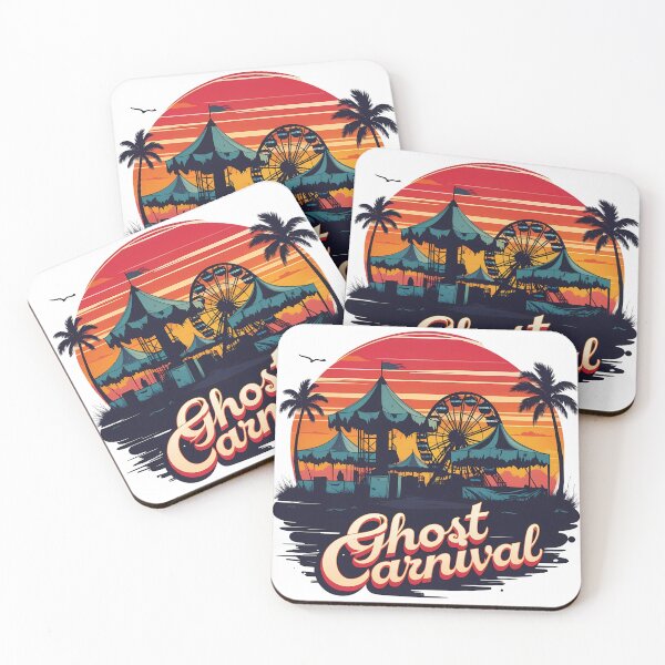 Item preview, Ghost Carnival – Retro Haunted Fairground Sunset Art | Creepy Abandoned Theme Park Design designed and sold by LoliDesignShop.