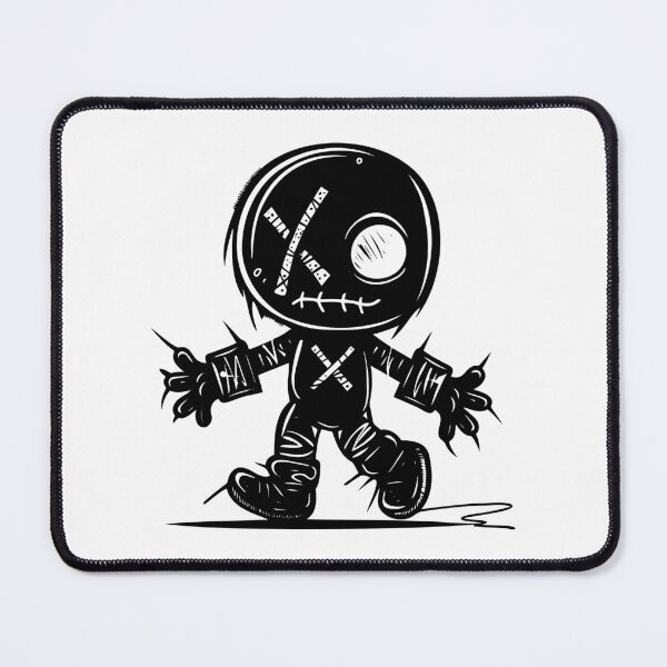 Item preview, Creepy Cute Voodoo Doll – Black and White Gothic Cartoon Character designed and sold by inkoutninja.