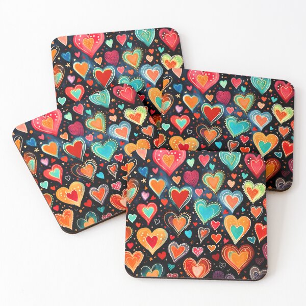 Item preview, Colorful Cute Charming Hearts Funky Vibrant Art Designs  designed and sold by DEC02.