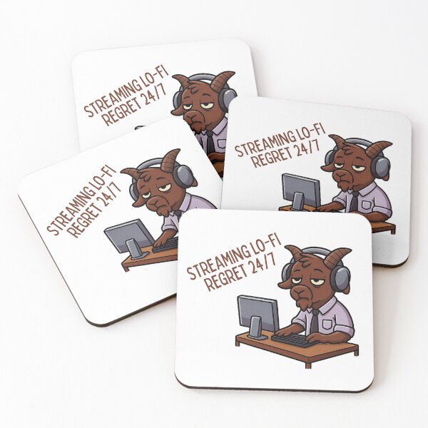 Item preview, Streaming Lo-Fi Regret 24/7 – Burnt-Out Goat designed and sold by CanSparkleArt.