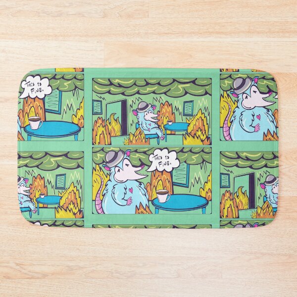 Item preview, this is fine everything is fine possum art designed and sold by crestfallenmermaid.