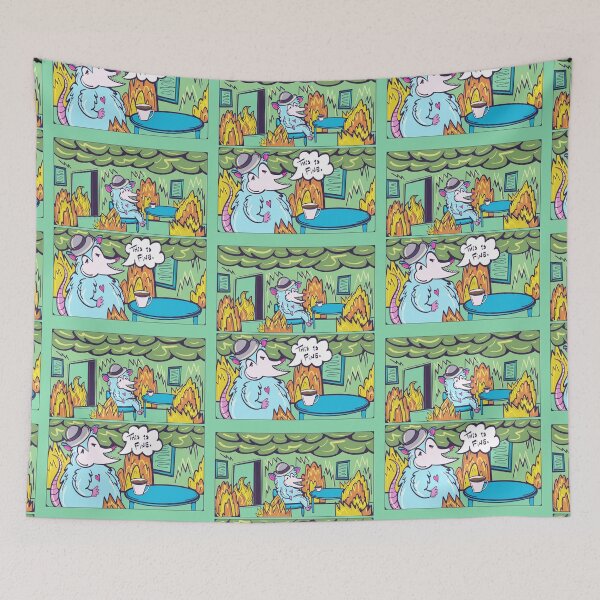 Item preview, this is fine everything is fine possum art designed and sold by crestfallenmermaid.