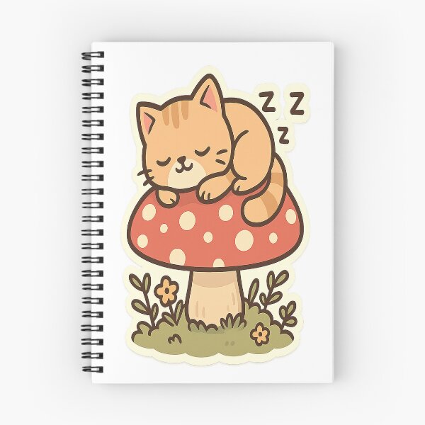 Item preview, Gato Hongo Dormilón – Linda pegatina de estética cottagecore designed and sold by JCee1990.
