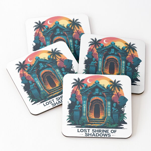 Item preview, Lost Shrine of Shadows – Retro Jungle Crypt Sunset Illustration | Ancient Temple Vector Art designed and sold by LoliDesignShop.