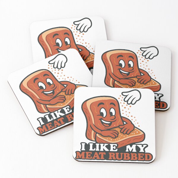 Item preview, I Like My Meat Rubbed Funny BBQ Sticker with Seasoning Humor designed and sold by JasKei-Designs.