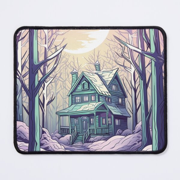Item preview, Enchanted Winter Cabin in Moonlit Forest designed and sold by PaintbrushPlace.
