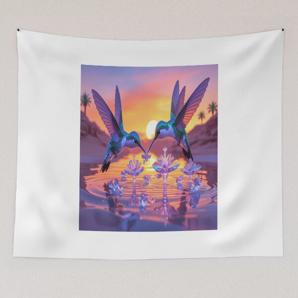 Item preview, Giant Hummingbirds Crystal Oasis Double Sunset designed and sold by Max Store.