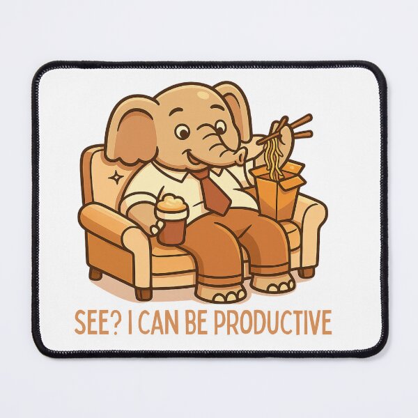 Item preview, See? I Can Be Productive – Couch Elephant designed and sold by CanSparkleArt.