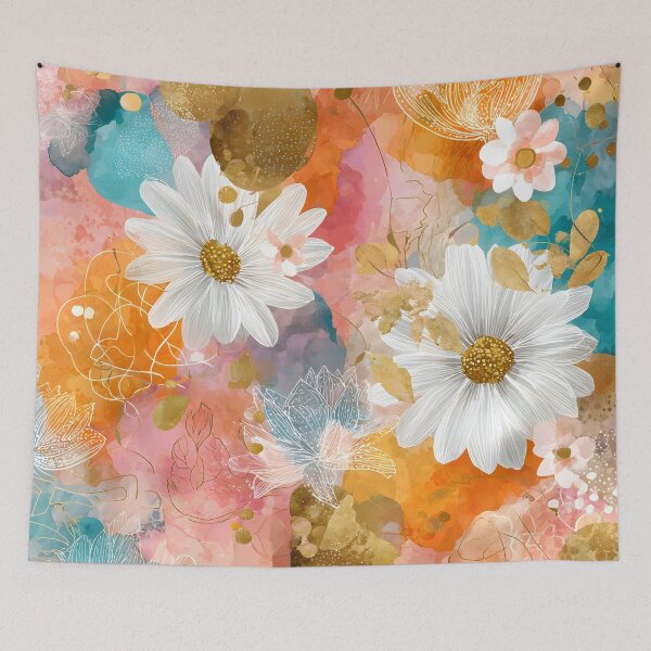 Item preview, Pastel daisies floral print designed and sold by dcrc.