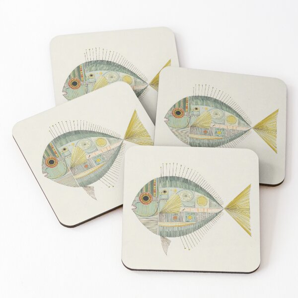 Item preview, Quirky Abstract Fish Illustration – Minimalist Geometric Marine Art designed and sold by dawnleblanc55.