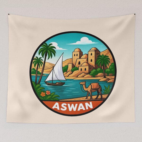 Item preview, Aswan, Egypt - Nile River, Felucca, Camel designed and sold by Myra365Art.