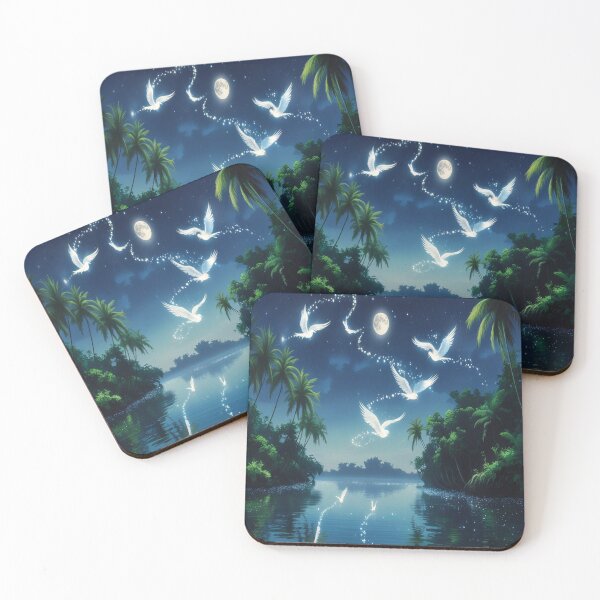 Item preview, Luminous Birds Stardust Trail Dreamlike Lagoon designed and sold by Max Store.
