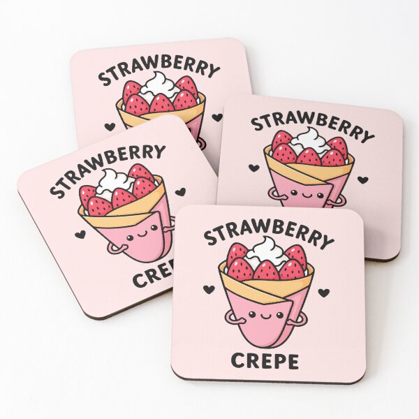Item preview, Cute Strawberry Crepe Kawaii Dessert Cartoon Art designed and sold by graphicnew.