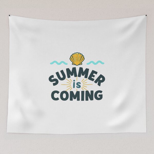 Item preview, Summer Is Coming Coastal Beach Quote Sticker with Seashell designed and sold by FestivityFinds.