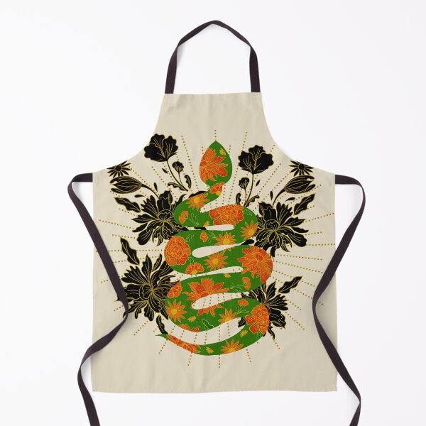 Item preview, Orange and green boho floral snake designed and sold by Home Cyn Home.