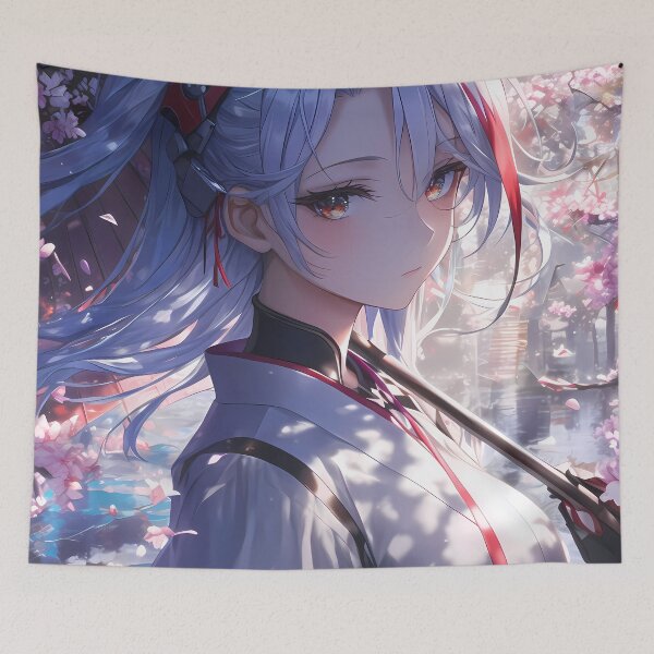 Item preview, Prinz Eugen Azur Lane Anime Cherry Blossom Kimono Elegance Portrait designed and sold by juniorcastros.