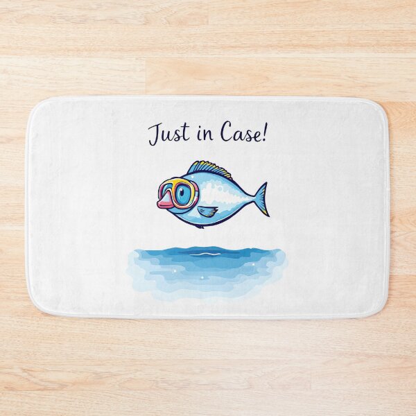 Item preview, There is a fish with goggles on its head and a sign that says just in case designed and sold by cafegrafis.