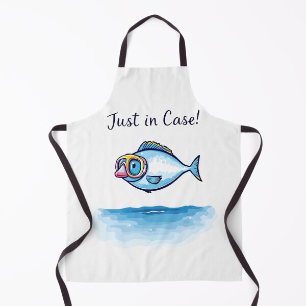 Item preview, There is a fish with goggles on its head and a sign that says just in case designed and sold by cafegrafis.
