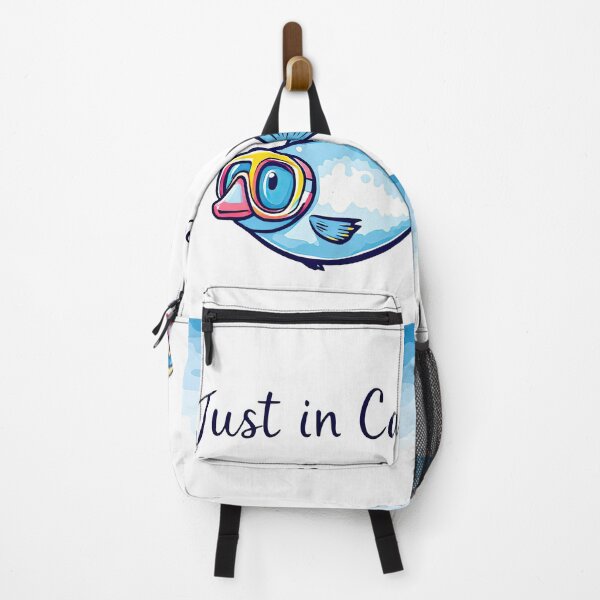 Item preview, There is a fish with goggles on its head and a sign that says just in case designed and sold by cafegrafis.
