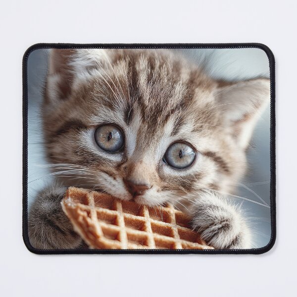 Item preview, Tabby Kitten Eating Waffle designed and sold by Elisabeth Lucas.