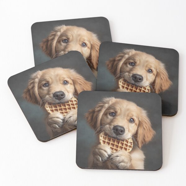 Item preview, Golden Retriever Puppy Eating Waffle 01 designed and sold by Elisabeth Lucas.