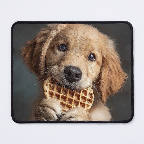 Item preview, Golden Retriever Puppy Eating Waffle 01 designed and sold by Elisabeth Lucas.