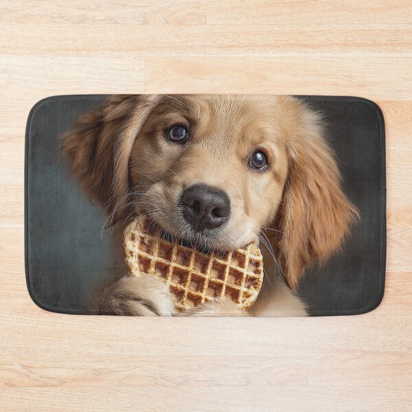 Item preview, Golden Retriever Puppy Eating Waffle 01 designed and sold by Elisabeth Lucas.