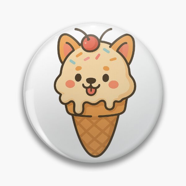 Item preview, Ice Cream Corgi – Kawaii Food Fusion Dog Sticker designed and sold by Tripconic.