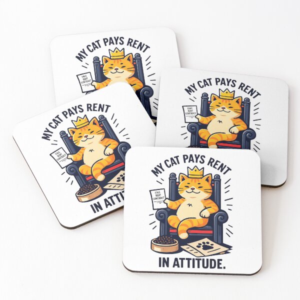 Item preview, Funny My Cat Pays Rent in Attitude designed and sold by JerdbordinShop.